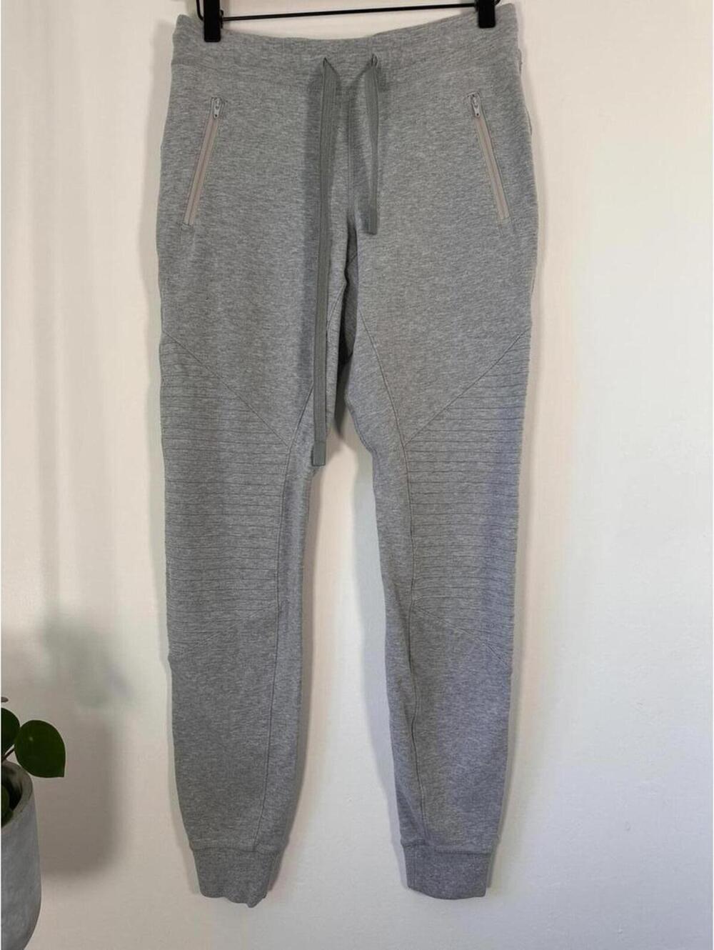 Alo Yoga Urban Moto Jogger Grey Size XS Quilted Athleisure Slim - Picture 2 of 8